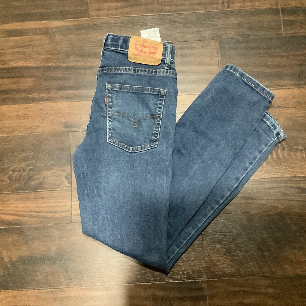 Levi's Jeans Slim 512 Youth Boy 12 Reg 26 X 27 Blue Denim Adjustable Waist